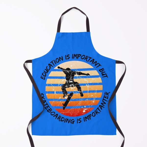 Item preview, Education Is Important But Skateboarding Is Importanter Grunge Retro Sunset Skateboard Stunt In Blue designed and sold by LuckyKermit.