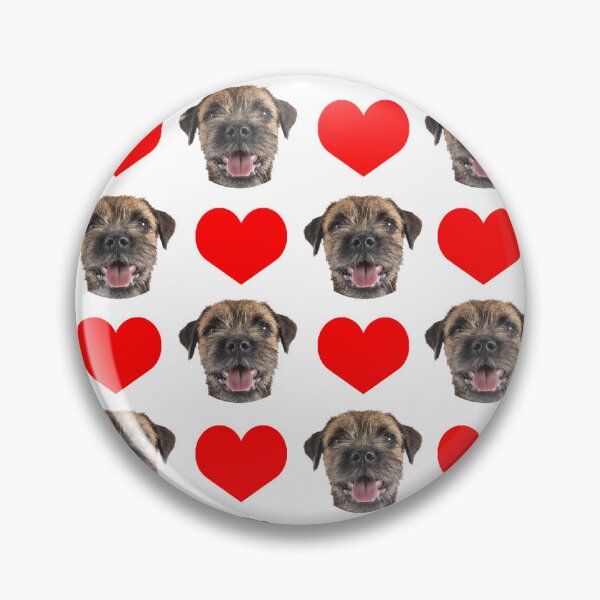Item preview, cute border terrier dog face heart pattern funny border terrier valentines day gift designed and sold by alaechamlal.
