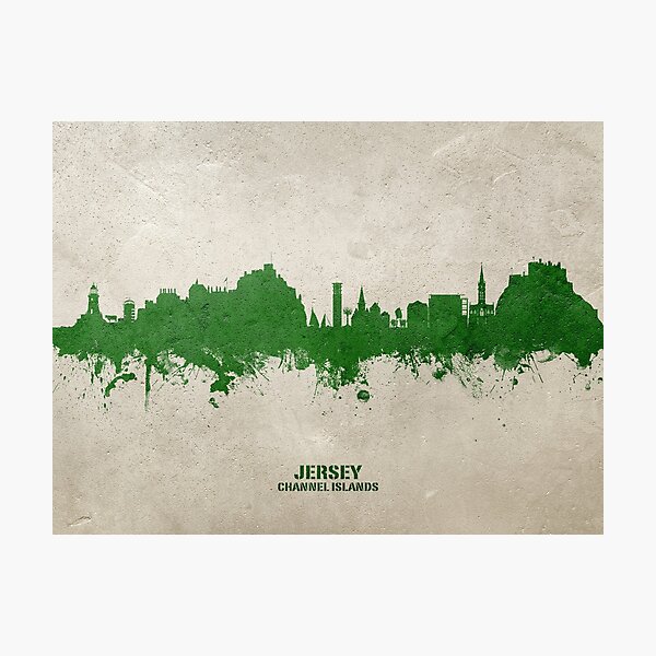 Aperçu de l'œuvre Jersey Channel Islands Skyline créée et vendue par ArtPrints.