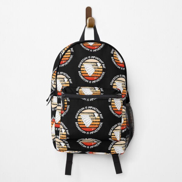 Item preview, Education Is Important But Badminton Is Importanter Grunge Retro Sunset Shuttlecock In Black designed and sold by LuckyKermit.