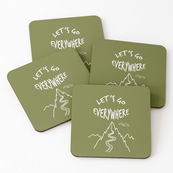 Item preview, Let's go everywhere. White line art designed and sold by evk-art.
