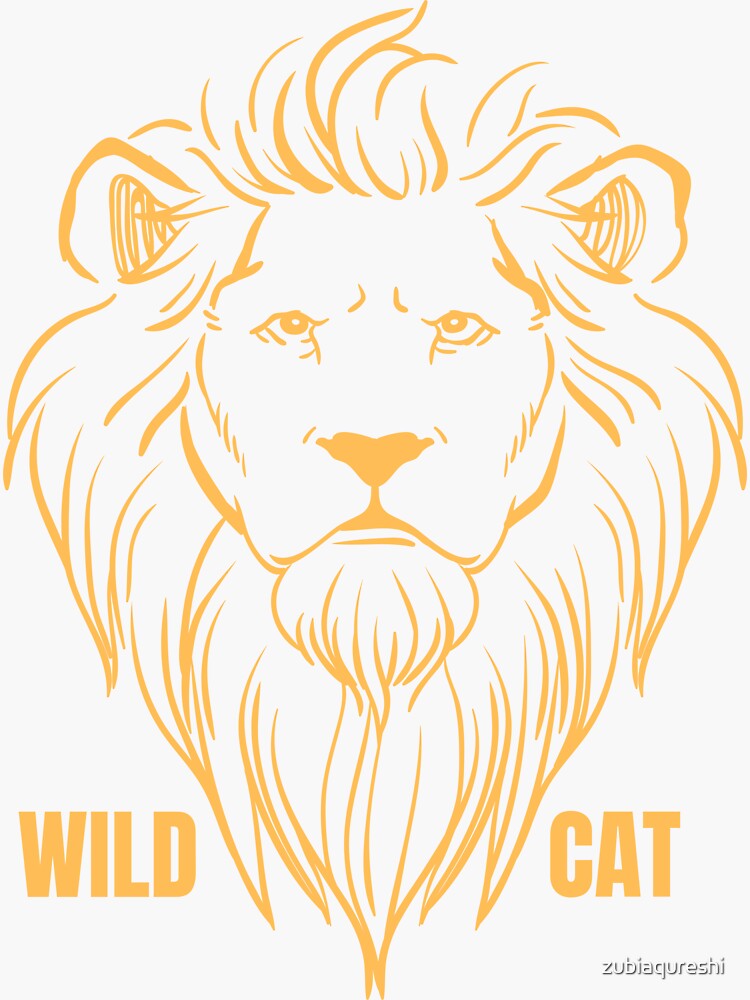 Thumbnail 3 of 3, Sticker, LION designed and sold by zubiaqureshi.