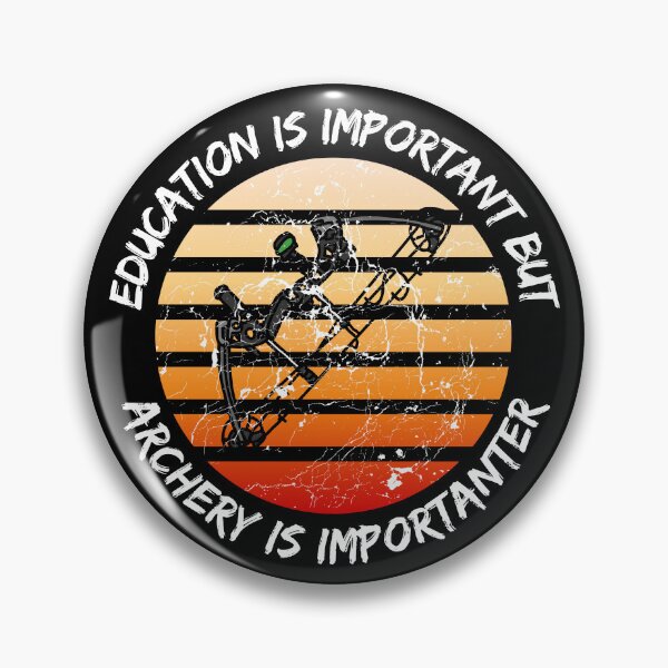 Item preview, Education Is Important But Archery Is Importanter Grunge Retro Sunset Compound Bow In Black designed and sold by LuckyKermit.