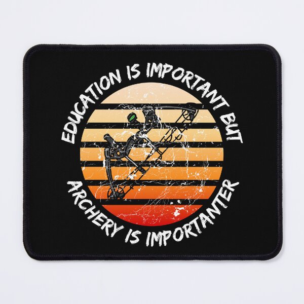 Item preview, Education Is Important But Archery Is Importanter Grunge Retro Sunset Compound Bow In Black designed and sold by LuckyKermit.