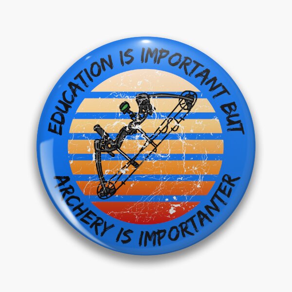 Item preview, Education Is Important But Archery Is Importanter Grunge Retro Sunset Compound Bow In Blue designed and sold by LuckyKermit.