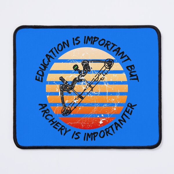 Item preview, Education Is Important But Archery Is Importanter Grunge Retro Sunset Compound Bow In Blue designed and sold by LuckyKermit.