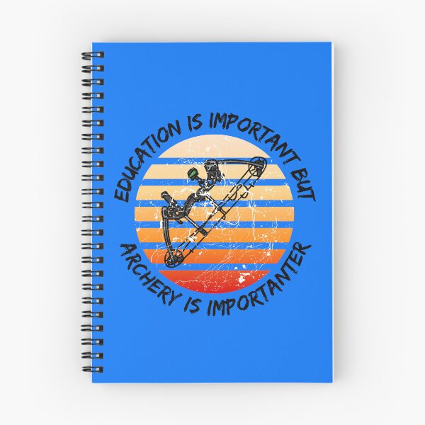 Item preview, Education Is Important But Archery Is Importanter Grunge Retro Sunset Compound Bow In Blue designed and sold by LuckyKermit.