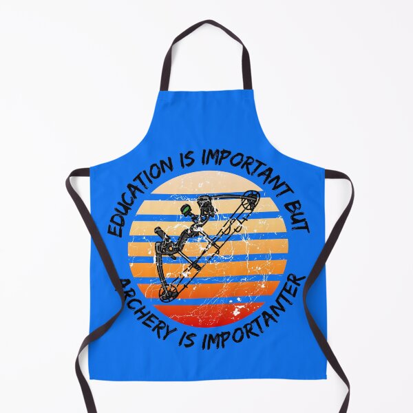 Item preview, Education Is Important But Archery Is Importanter Grunge Retro Sunset Compound Bow In Blue designed and sold by LuckyKermit.