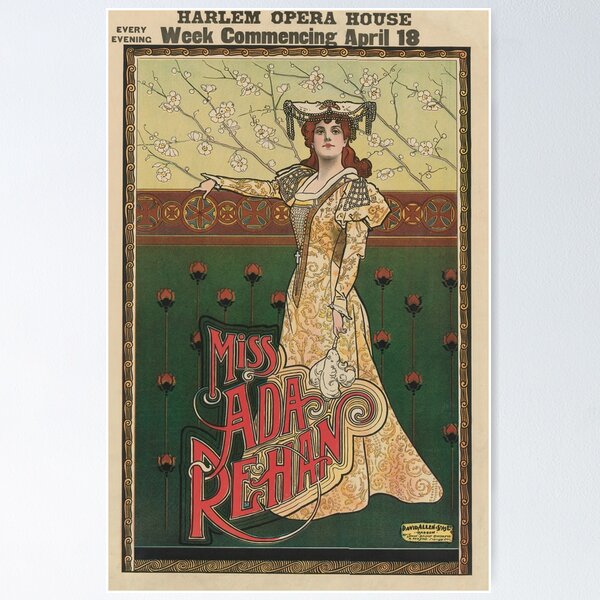 Item preview, Harlem Opera House - Miss Ada Rehan - Poster designed and sold by leafsquare.