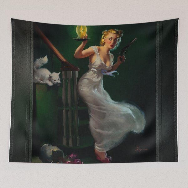 Item preview, Looking For Trouble by Gil Elvgren Remastered Xzendor7 Retro Old Masters Reproductions designed and sold by Xzendor7 Digital Art Creations.