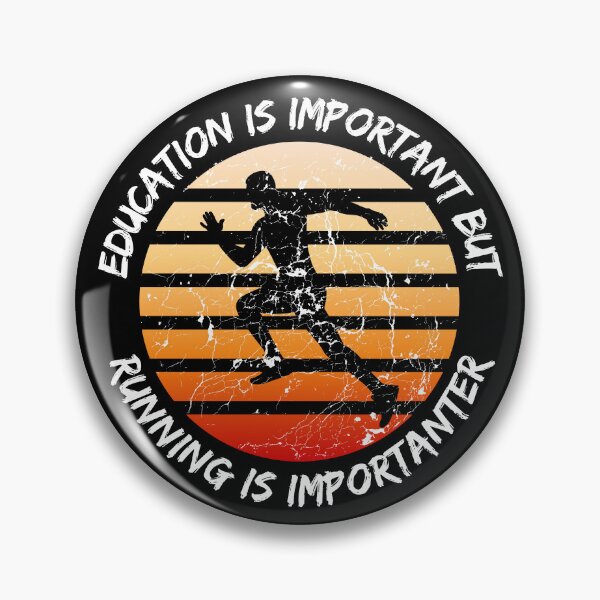 Item preview, Education Is Important But Running Is Importanter Grunge Retro Sunset Marathon Man In Black designed and sold by LuckyKermit.