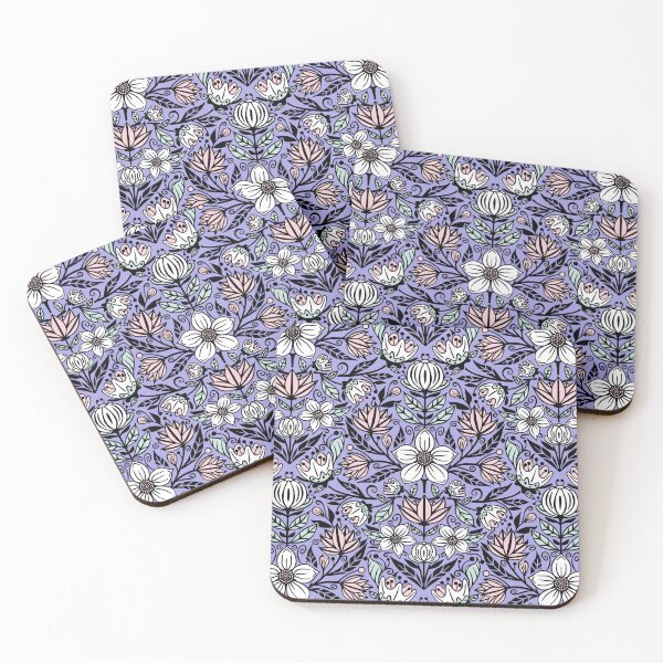 Item preview, Damask Flowers on Purple designed and sold by Simplulina.