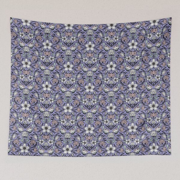 Item preview, Damask Flowers on Purple designed and sold by Simplulina.
