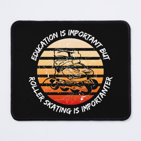 Item preview, Education Is Important But Roller Skating Is Importanter Grunge Retro Sunset Roller Skates In Black designed and sold by LuckyKermit.
