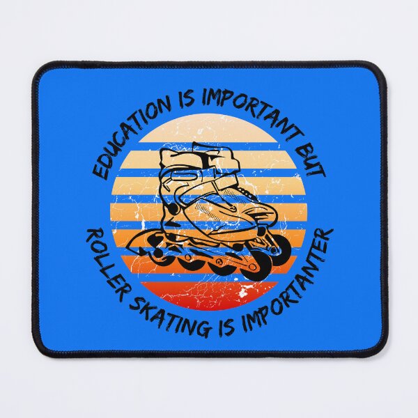 Item preview, Education Is Important But Roller Skating Is Importanter Grunge Retro Sunset Roller Skates In Blue designed and sold by LuckyKermit.