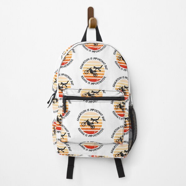 Item preview, Education Is Important But Riding Is Importanter Grunge Retro Sunset Crazy Rider Stunt designed and sold by LuckyKermit.