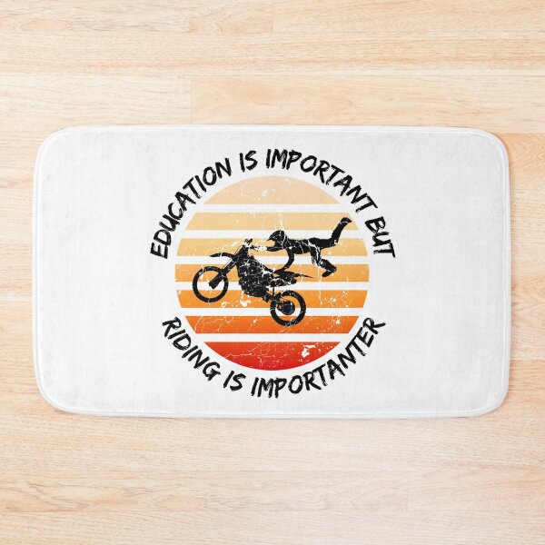 Item preview, Education Is Important But Riding Is Importanter Grunge Retro Sunset Crazy Rider Stunt designed and sold by LuckyKermit.