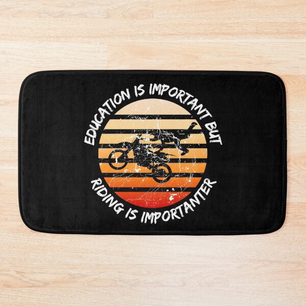 Item preview, Education Is Important But Riding Is Importanter Grunge Retro Sunset Crazy Rider Stunt In Black designed and sold by LuckyKermit.