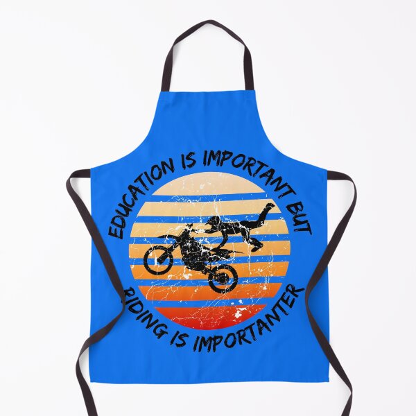 Item preview, Education Is Important But Riding Is Importanter Grunge Retro Sunset Crazy Rider Stunt In Blue designed and sold by LuckyKermit.