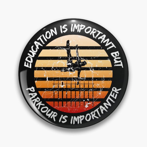 Item preview, Education Is Important But Parkour Is Importanter Grunge Retro Sunset Vault In Black designed and sold by LuckyKermit.