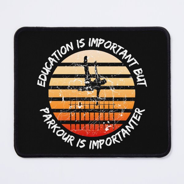 Item preview, Education Is Important But Parkour Is Importanter Grunge Retro Sunset Vault In Black designed and sold by LuckyKermit.