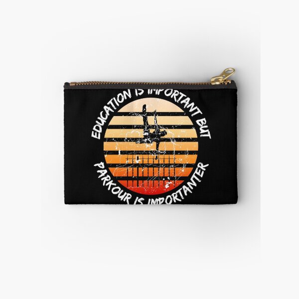 Item preview, Education Is Important But Parkour Is Importanter Grunge Retro Sunset Vault In Black designed and sold by LuckyKermit.