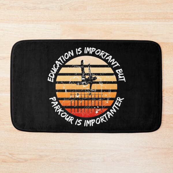 Item preview, Education Is Important But Parkour Is Importanter Grunge Retro Sunset Vault In Black designed and sold by LuckyKermit.