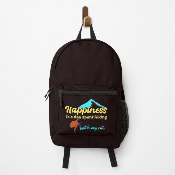 Item preview, The Happiness is a day spent hiking with my cat - hiking design t-shirt designed and sold by Viragiaroutfit.