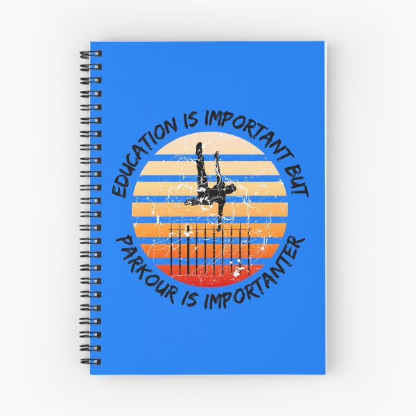 Item preview, Education Is Important But Parkour Is Importanter Grunge Retro Sunset Vault In Blue designed and sold by LuckyKermit.