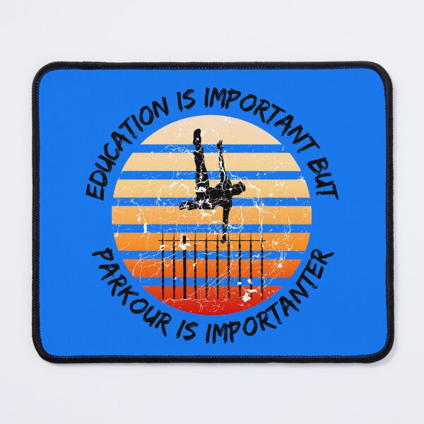 Item preview, Education Is Important But Parkour Is Importanter Grunge Retro Sunset Vault In Blue designed and sold by LuckyKermit.