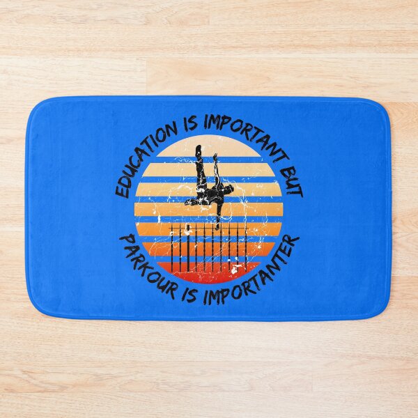 Item preview, Education Is Important But Parkour Is Importanter Grunge Retro Sunset Vault In Blue designed and sold by LuckyKermit.