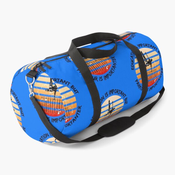 Item preview, Education Is Important But Parkour Is Importanter Grunge Retro Sunset Vault In Blue designed and sold by LuckyKermit.