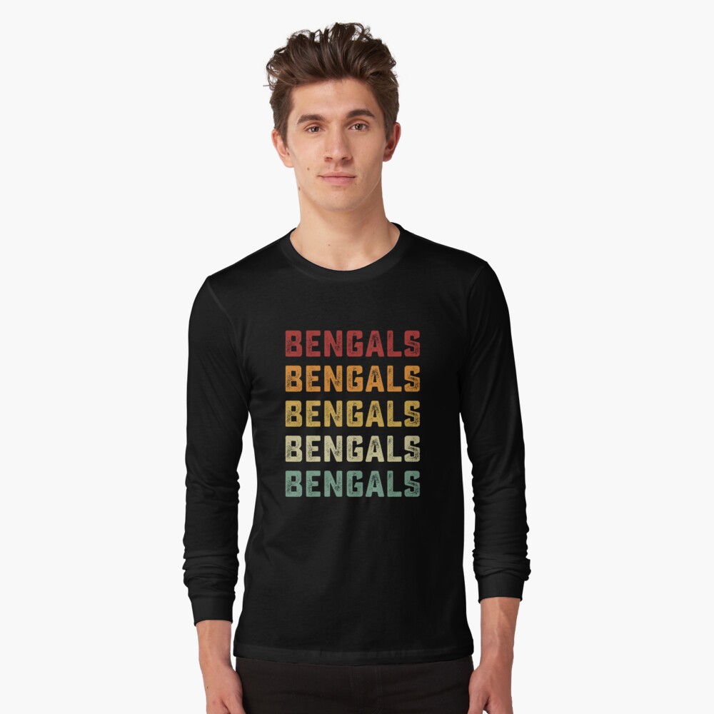 Whimsical Thinker Retro Vintage Bengals Typography T-Shirt