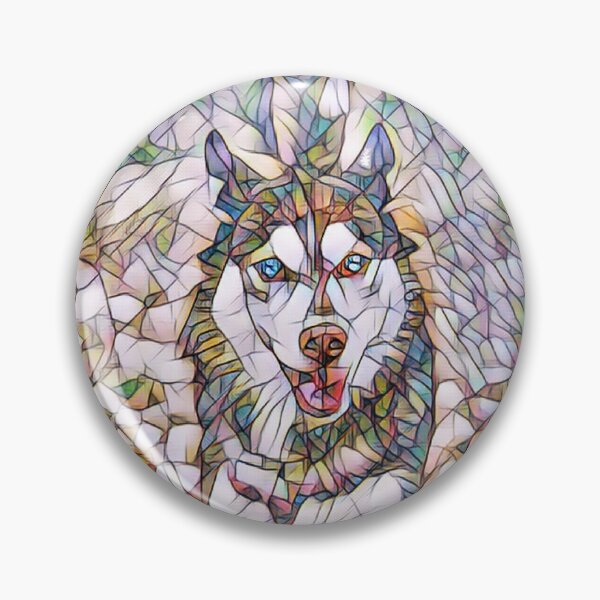 Artikelvorschau, bunter Wolf mit blauen Augen entworfen und verkauft von sofiazazi.
