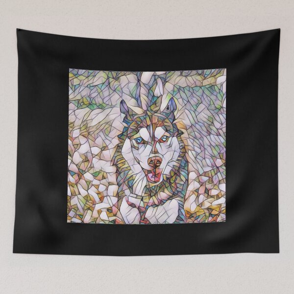 Item preview, colorful wolf with bleu eyes designed and sold by sofiazazi.