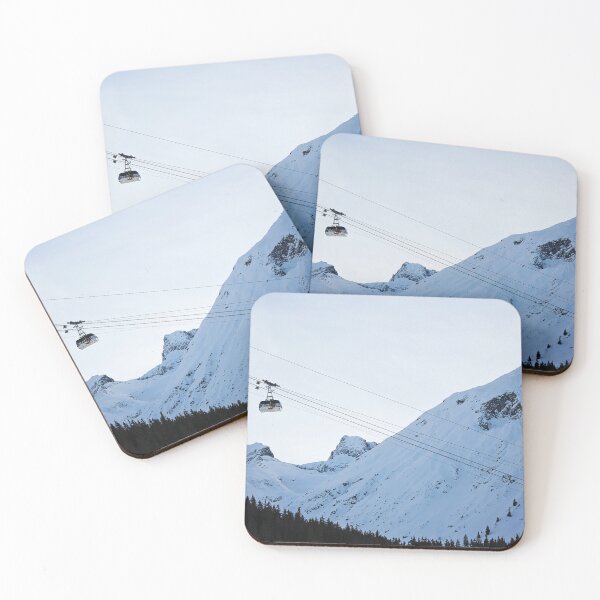 Item preview, Cable Car with Winter Snowy Mountains Alsps designed and sold by Angela Cini.