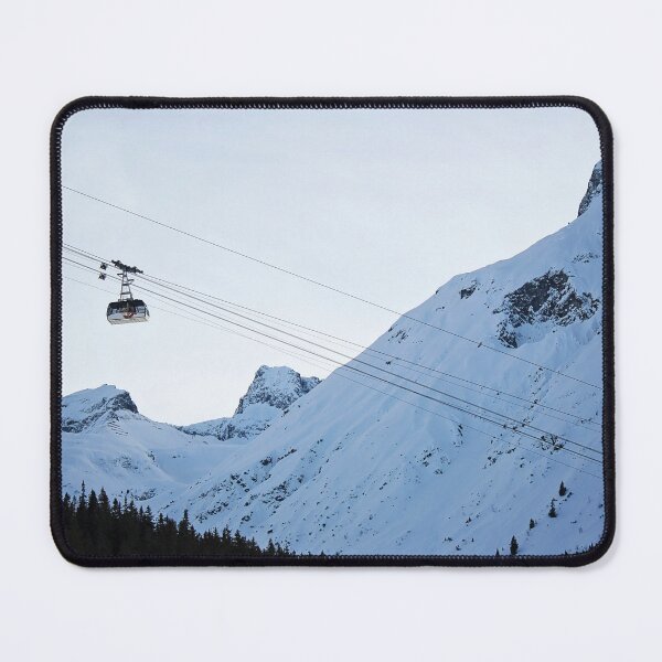 Item preview, Cable Car with Winter Snowy Mountains Alsps designed and sold by Angela Cini.