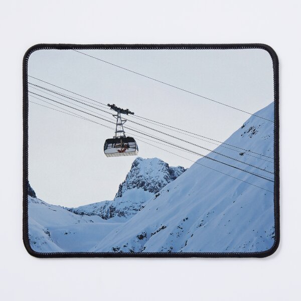 Item preview, Cable Car in Ski Resort with Snowy Mountains Alps designed and sold by Angela Cini.