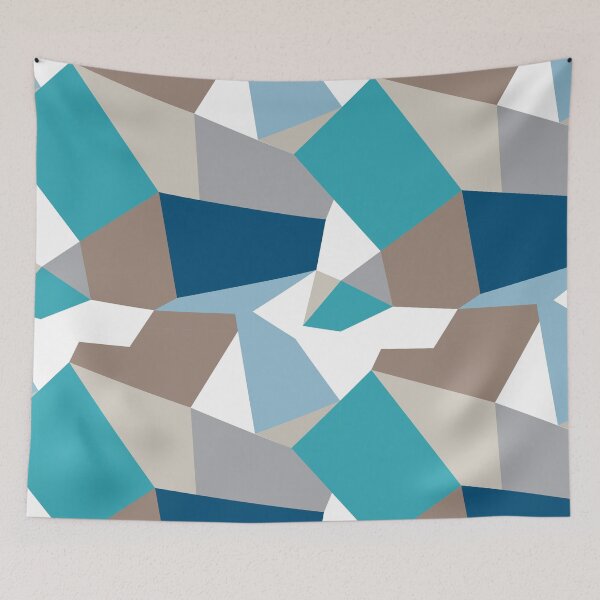 Item preview, Abstract blue and brown mosaic rectangle shape pattern designed and sold by Nesdigiart.