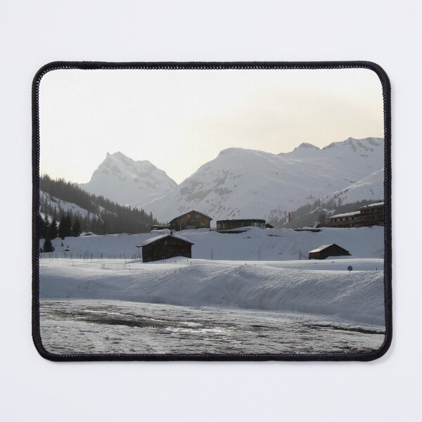 Item preview, Winter Sunset with Mountains at Village in the Austrian Alps designed and sold by Angela Cini.
