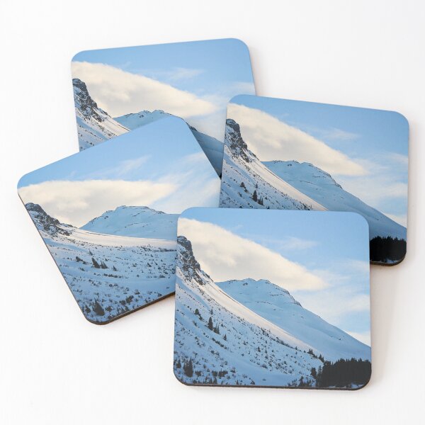 Item preview, Blue Snowy Mountain side in Lech Ski Resort at Winter Alps designed and sold by Angela Cini.