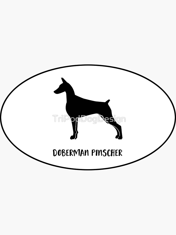 Download "Doberman Pinscher Dog Classic Black Silhouette in Oval ...