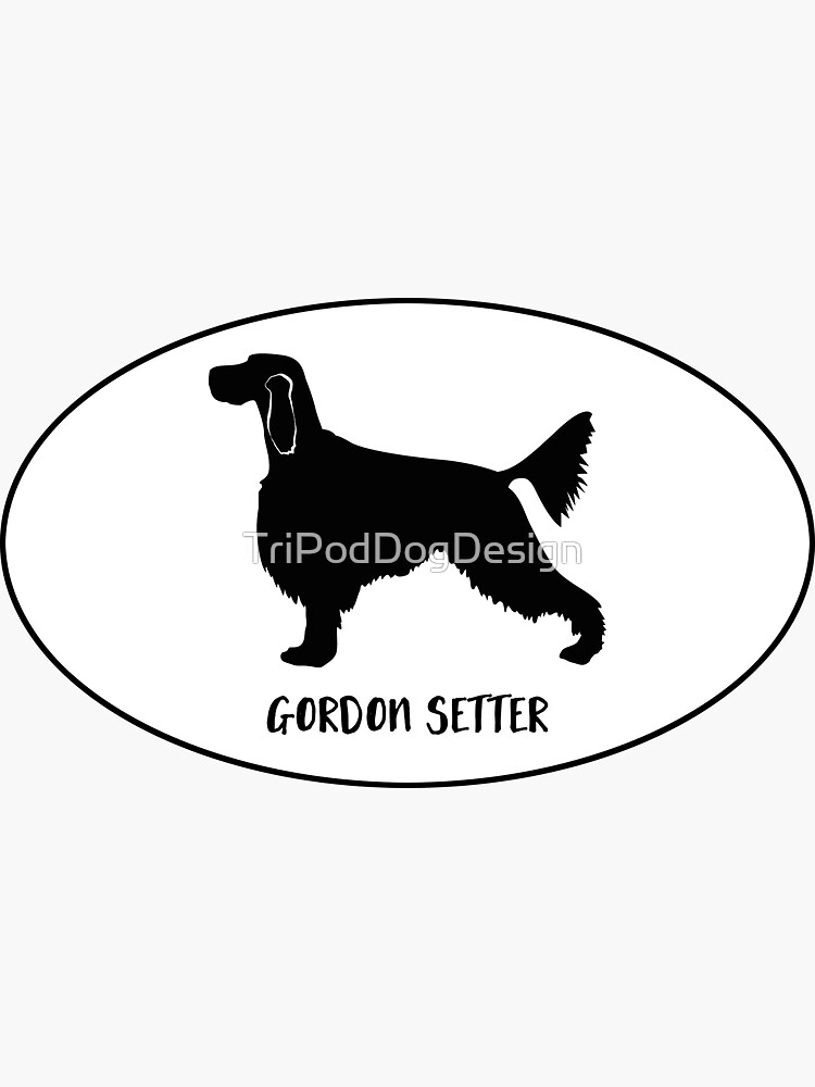 Gordon Setter Dog Classic Black Silhouette in Oval by TriPodDogDesign