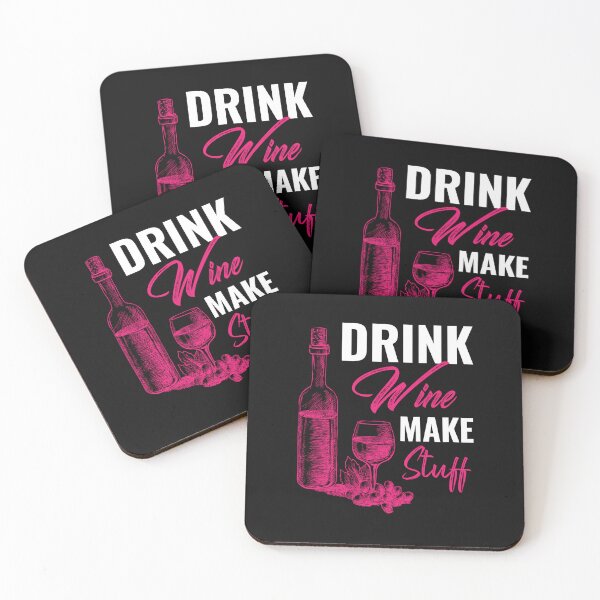 Item preview, DRINK WINE MAKE STUFF designed and sold by Hussain Shirts.