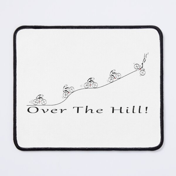 Item preview, The Over the Hill Cyclist - black design  - for Bicyclist designed and sold by Mindful-Designs.