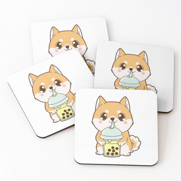 Item preview, Kawaii Cute Boba Shiba Inu Dog Yellow Bubble Pearl Milk Tea designed and sold by miraschroe.