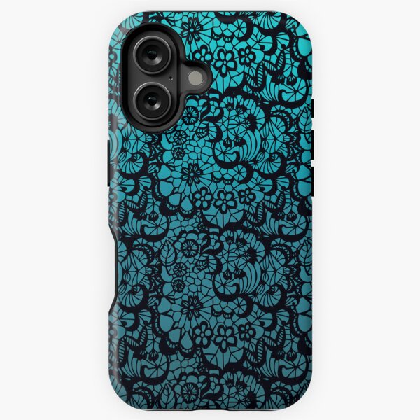 Item preview, Black Lace on Teal Background designed and sold by LilysGoodies.