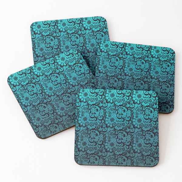 Item preview, Black Lace on Teal Background designed and sold by LilysGoodies.