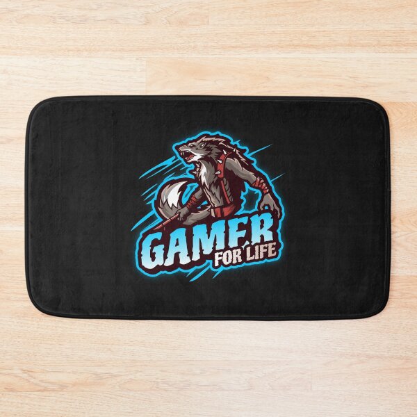 Item preview, Gamer for Life with Fierce Anthropomorphic Warrior Wolf designed and sold by PRIVARSHU.