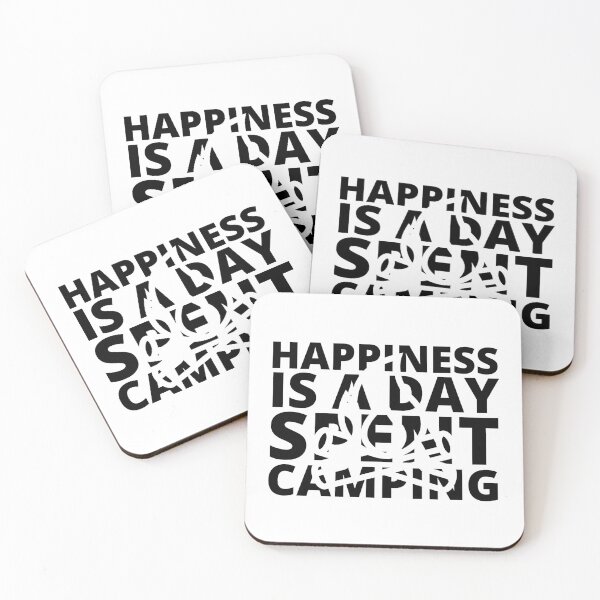 Item preview, Happiness is a day spent camping - Campfire WHITE. designed and sold by JockArts.